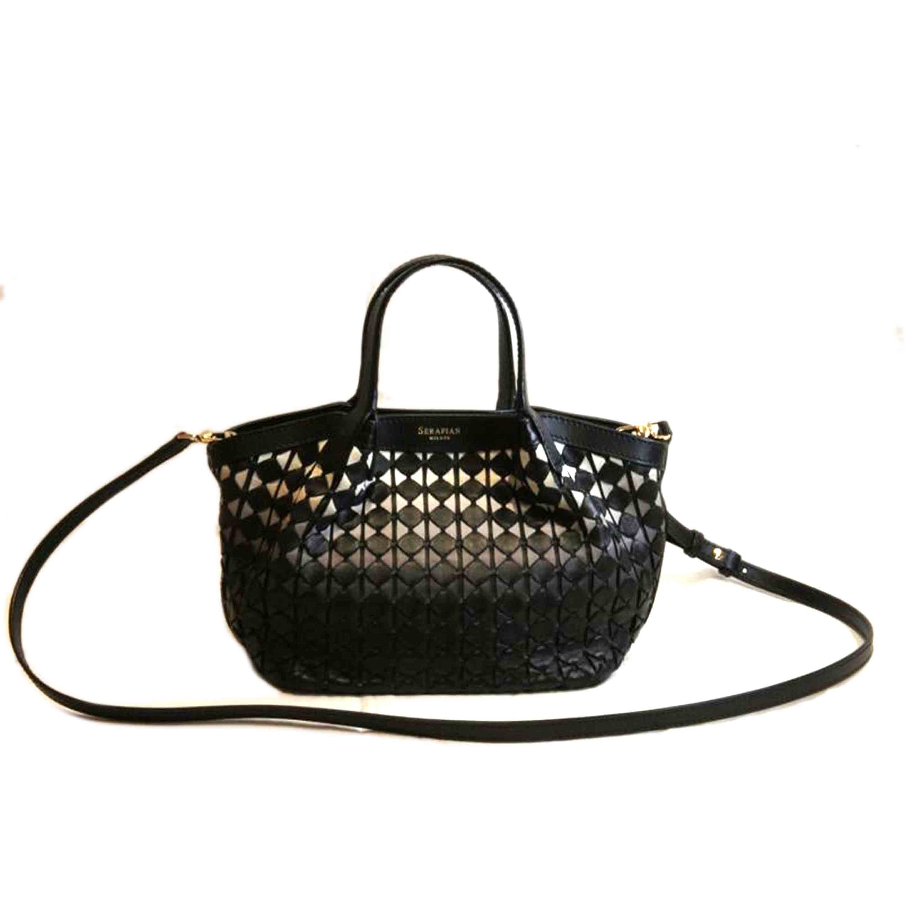SERAPIAN/イタリア製レザー2WAYバッググラデーションブラック//ABランク/92