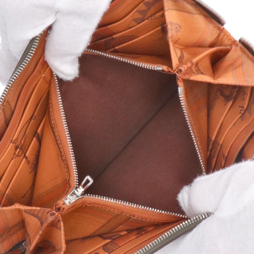 HERMES エルメス/アザップロングシルクイン/ヴォーエプソン/ブラウン//AR□*/ABランク/75