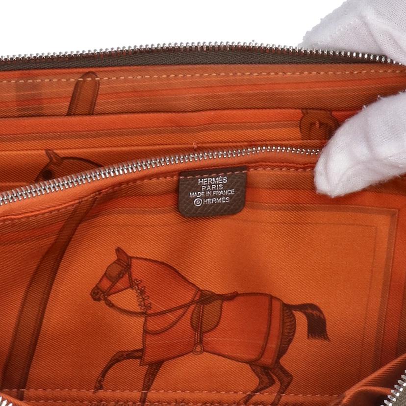 HERMES エルメス/アザップロングシルクイン/ヴォーエプソン/ブラウン//AR□*/ABランク/75