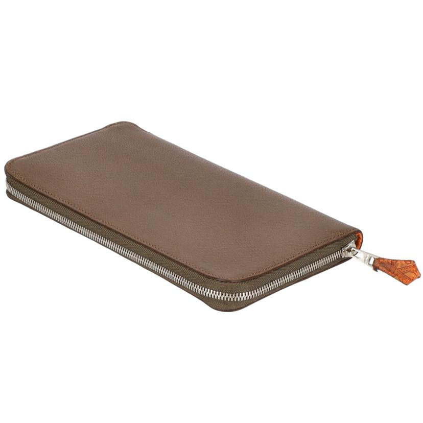 HERMES エルメス/アザップロングシルクイン/ヴォーエプソン/ブラウン//AR□*/ABランク/75