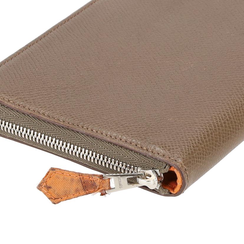 HERMES エルメス/アザップロングシルクイン/ヴォーエプソン/ブラウン//AR□*/ABランク/75