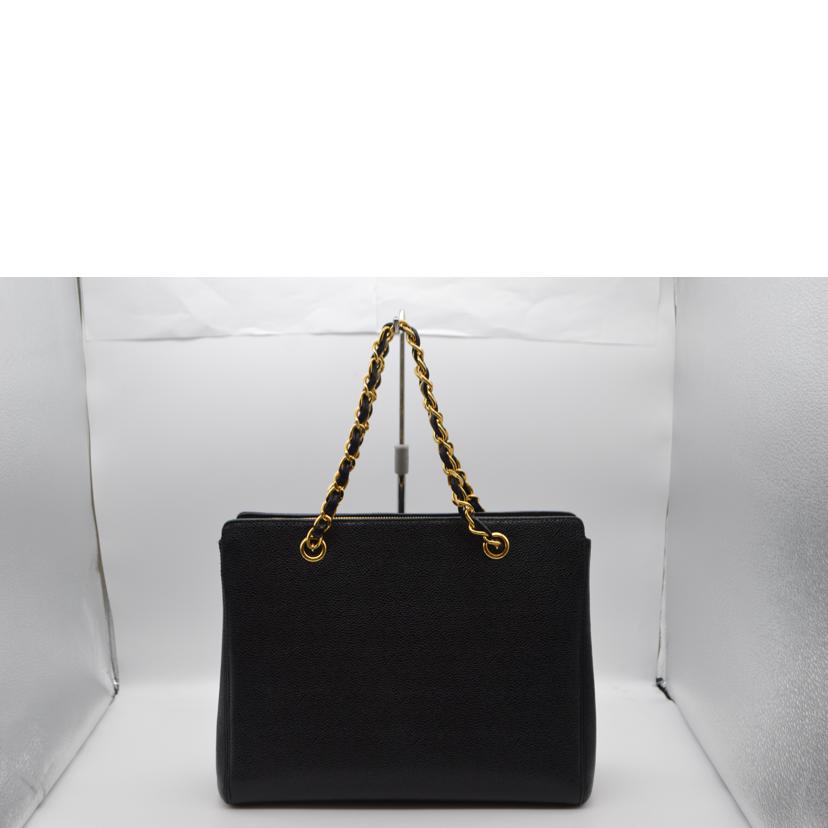 CHANEL シャネル/キャビアスキンロゴチェーンレザーハンド/ノワール/A08913//517****/Aランク/89