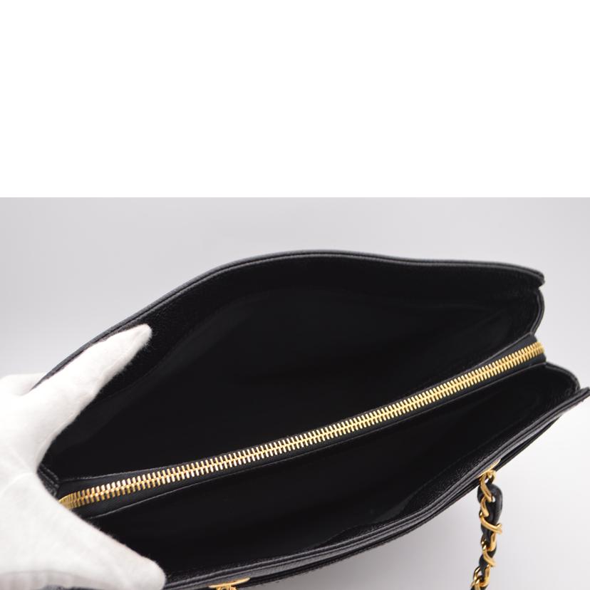CHANEL シャネル/キャビアスキンロゴチェーンレザーハンド/ノワール/A08913//517****/Aランク/89