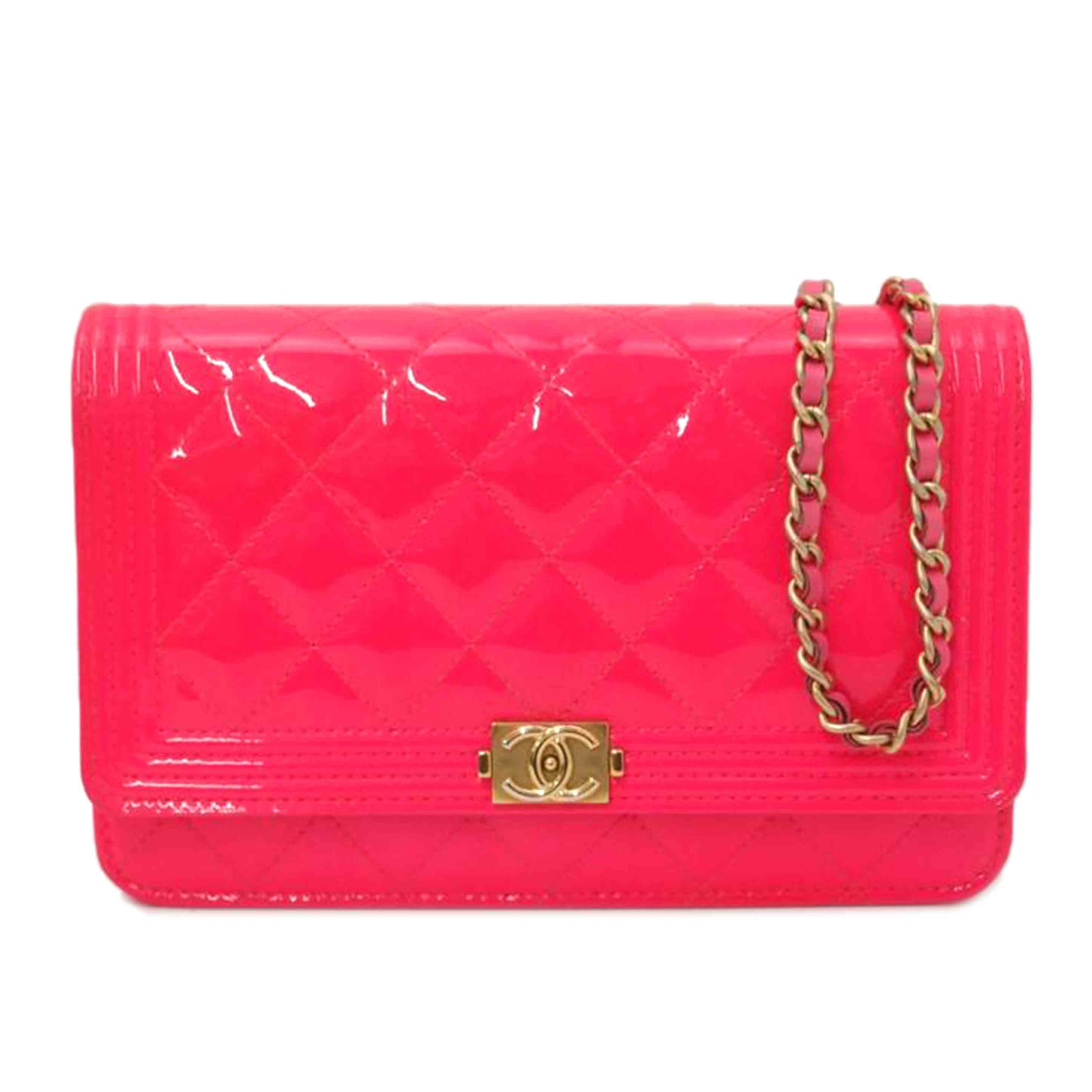 CHANEL シャネル/ボーイシャネルチェーンウォレット/パテント//221***********/ABランク/69