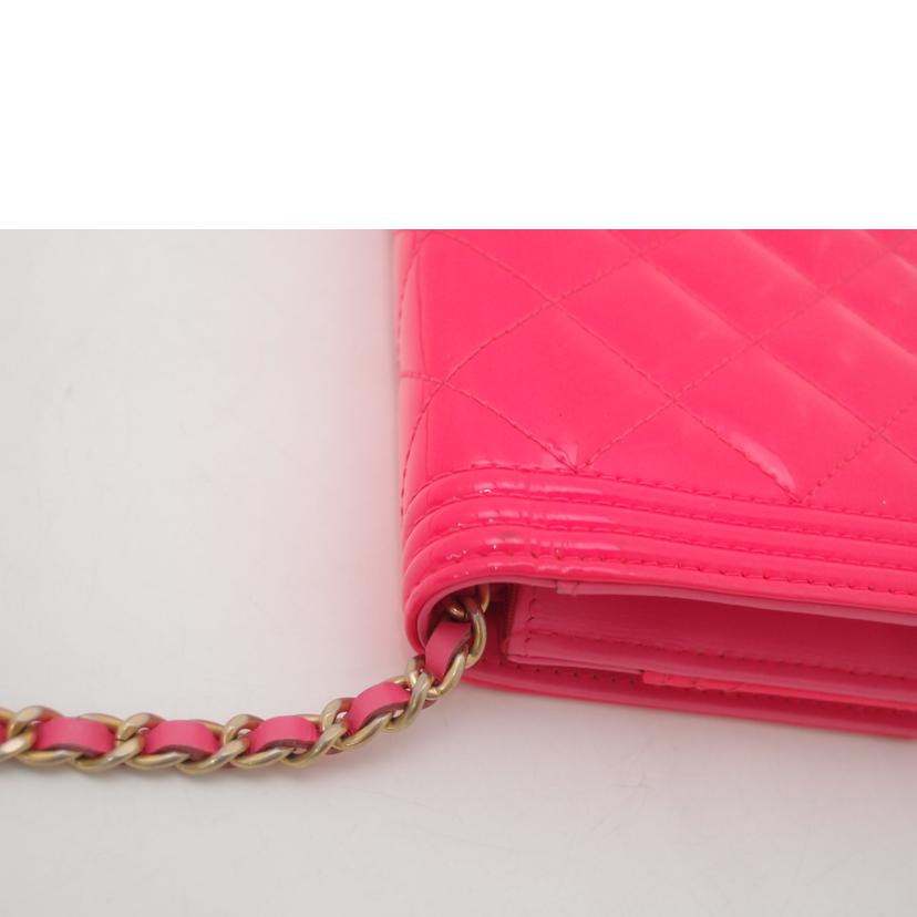 CHANEL シャネル/ボーイシャネルチェーンウォレット/パテント//221***********/ABランク/69