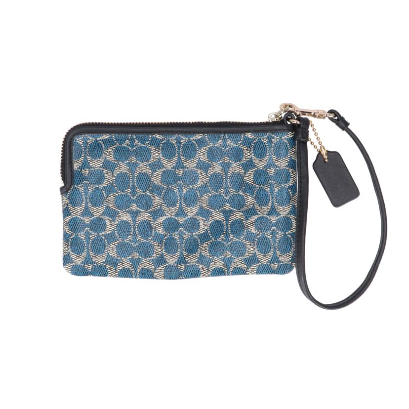 COACH コーチ/シグネチャー/リスレットポーチ/ブルー/52436//F14**/Aランク/18