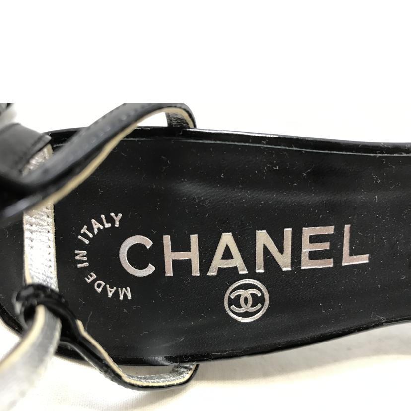 CHANEL シャネル/ブラックストラップ エナメルサンダル//Bランク/51