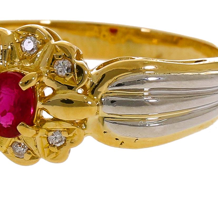 k18pt900/K18PTルビーダイヤリング0.34/0.05ct #12/4.0g//0.34/D0.05ct/Aランク/70