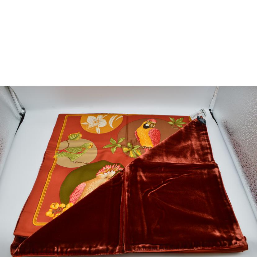 Ferragamo フェラガモ/フェラガモテラコッタオウムシルクベロアスカーフ//ABランク/89