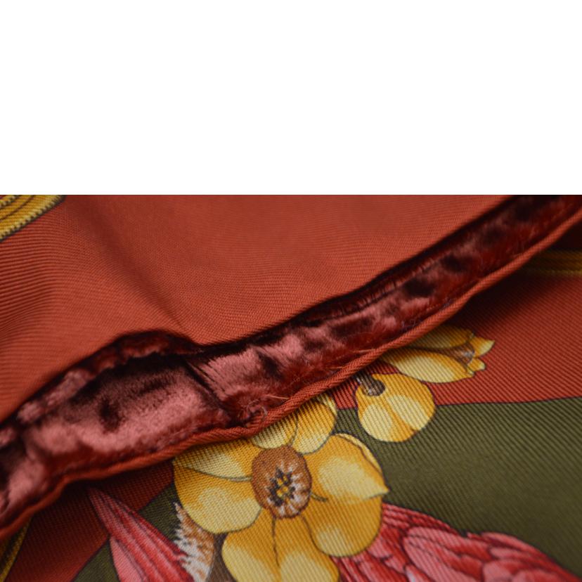 Ferragamo フェラガモ/フェラガモテラコッタオウムシルクベロアスカーフ//ABランク/89