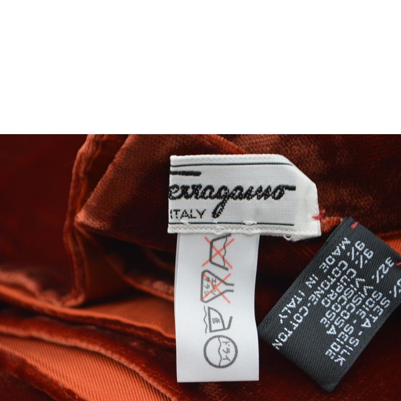 Ferragamo フェラガモ/フェラガモテラコッタオウムシルクベロアスカーフ//ABランク/89