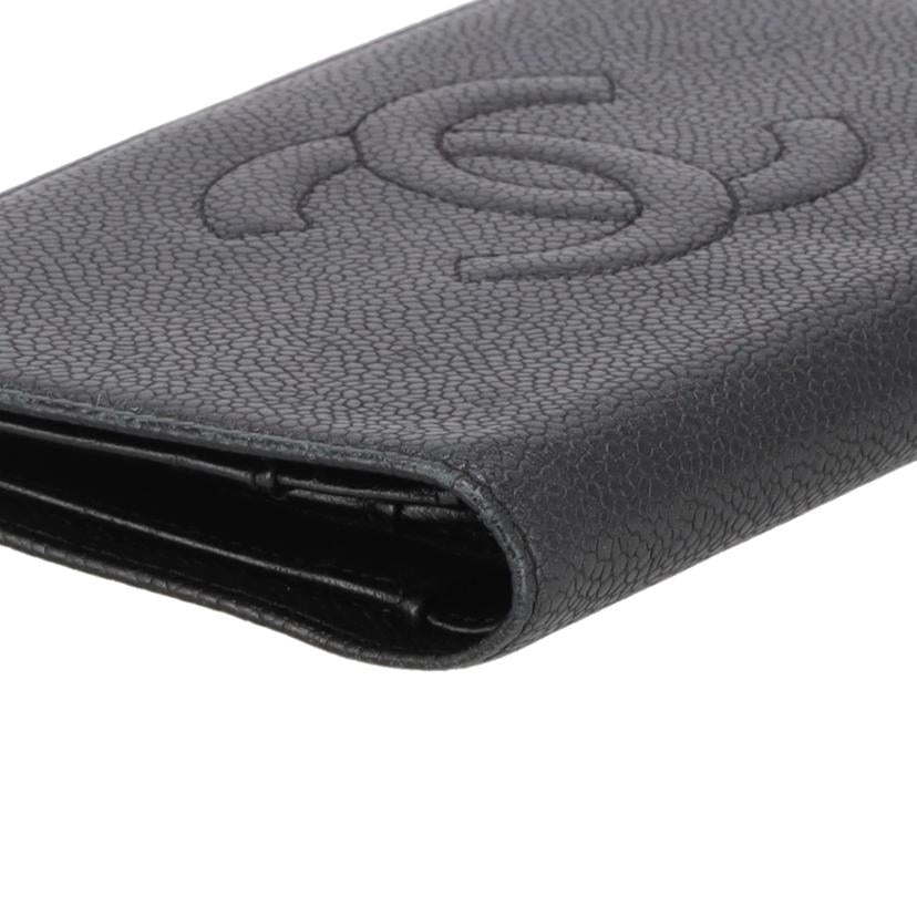 CHANEL シャネル/キャビアスキン ココマーク 二つ折り フラップウォレット/A48651//126*****/ABランク/25