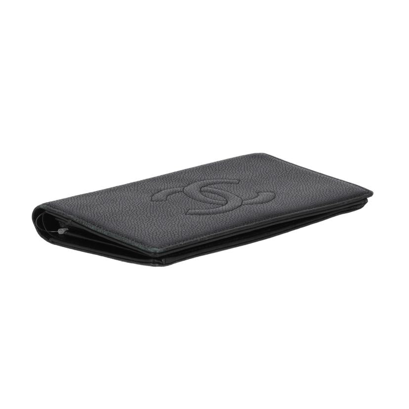 CHANEL シャネル/キャビアスキン ココマーク 二つ折り フラップウォレット/A48651//126*****/ABランク/25