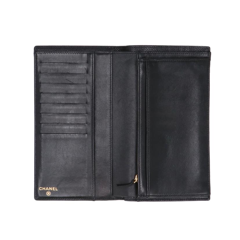 CHANEL シャネル/キャビアスキン ココマーク 二つ折り フラップウォレット/A48651//126*****/ABランク/25