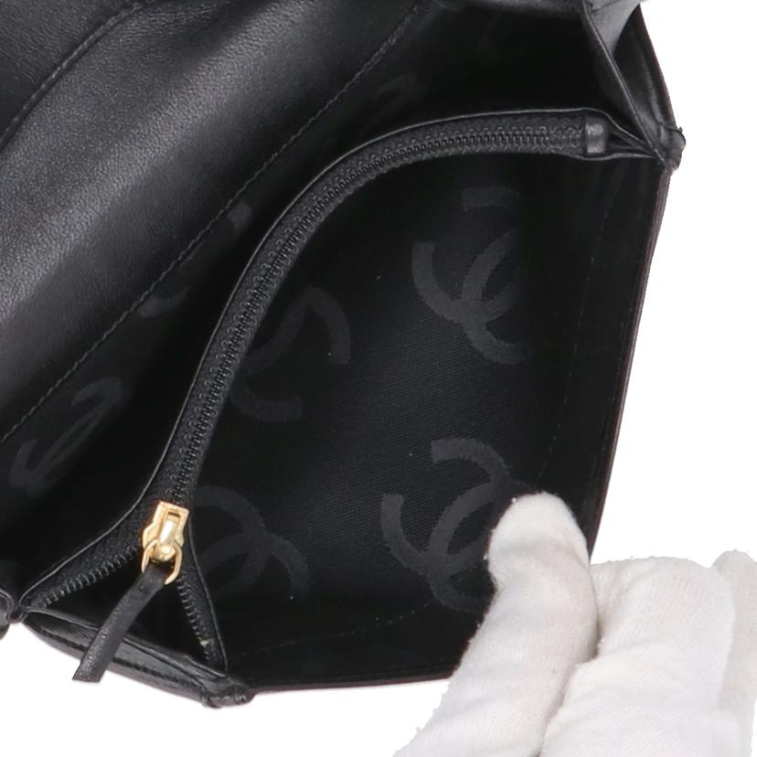 CHANEL シャネル/キャビアスキン ココマーク 二つ折り フラップウォレット/A48651//126*****/ABランク/25