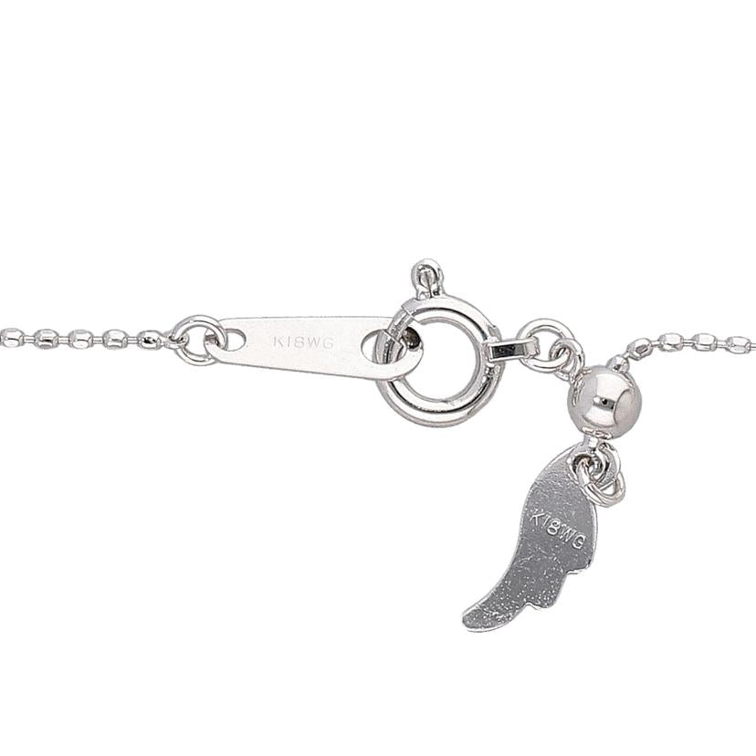 / K18WGダイヤネックレス0.11ct//ABランク/65