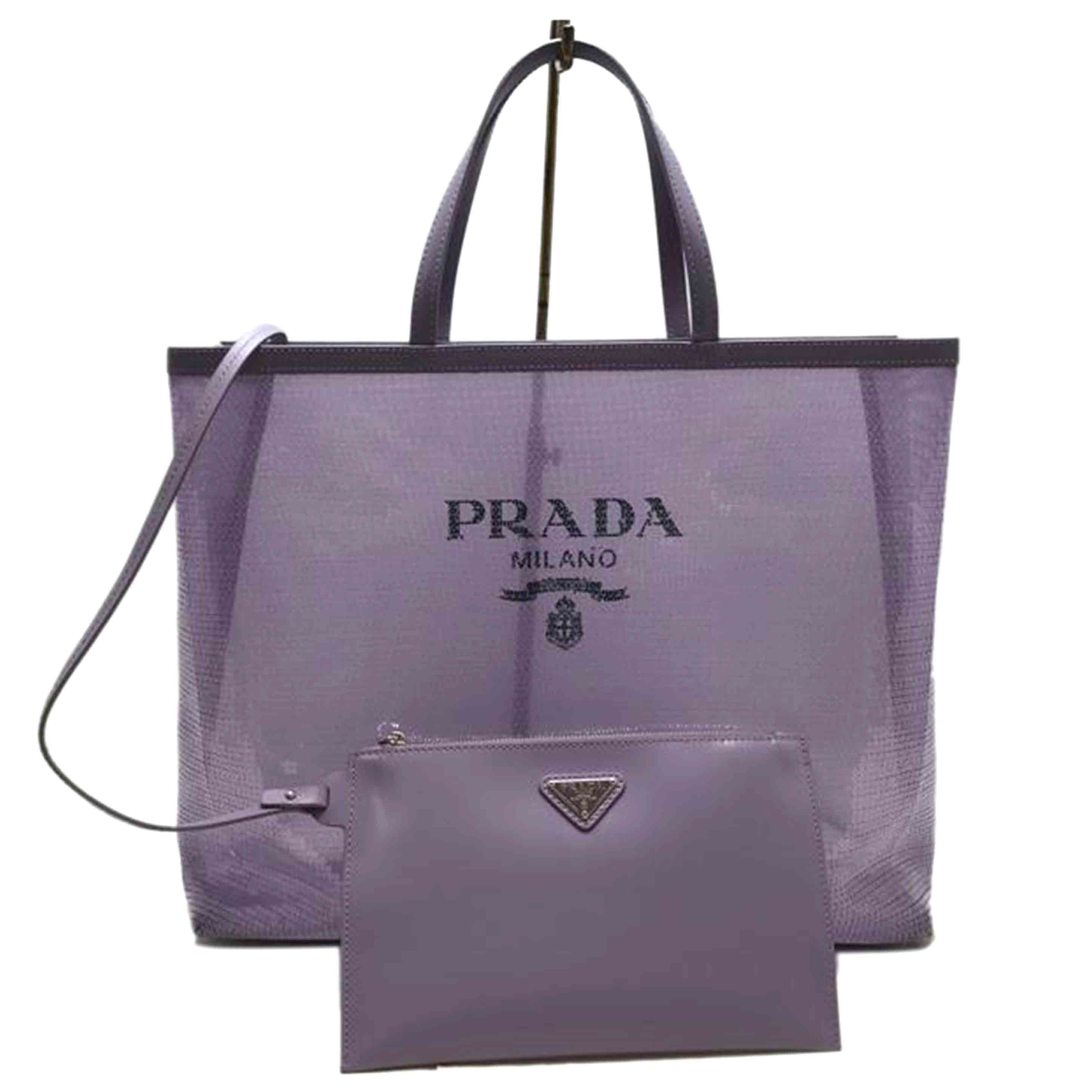 PRADA プラダ/スパンコールメッシュトート リリウム/1BG416//Aランク/51