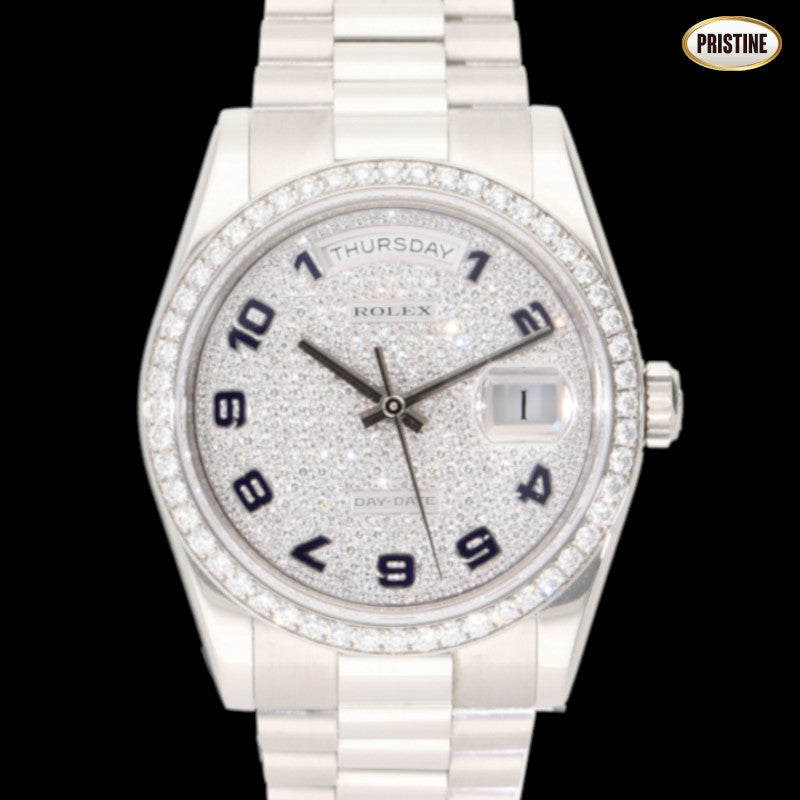 ROLEX ロレックス/デイデイト/ベゼルダイヤ/ダイヤ文字盤/プラチナ/118346//Y85*****/Aランク/75