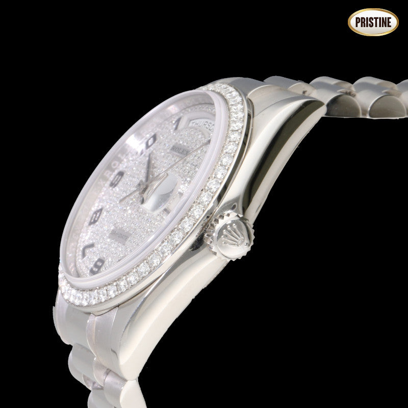 ROLEX ロレックス/デイデイト/ベゼルダイヤ/ダイヤ文字盤/プラチナ/118346//Y85*****/Aランク/75