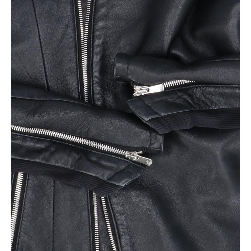 NO ID. ノーアイディ/ラムレザー/ハイネックライダースジャケット/ブラック/437030-555L//ABランク/18