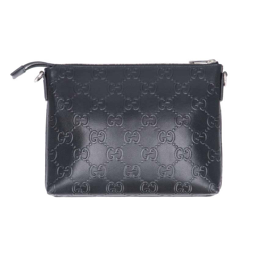 GUCCI グッチ/GGエンボスミディアムメッセンジャーバッグ/ブラック/696009//520***/SAランク/18