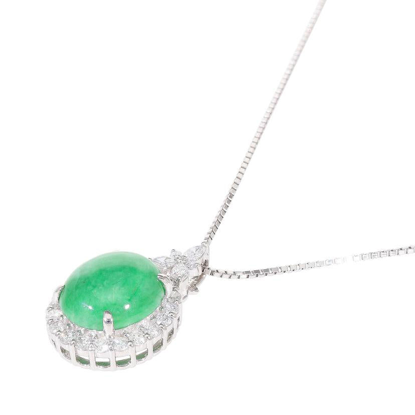 /◎ PT900/850翡翠ダイヤネックレス8.53/D1.09ct//Aランク/59