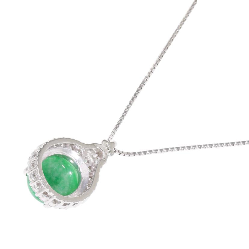 /◎ PT900/850翡翠ダイヤネックレス8.53/D1.09ct//Aランク/59