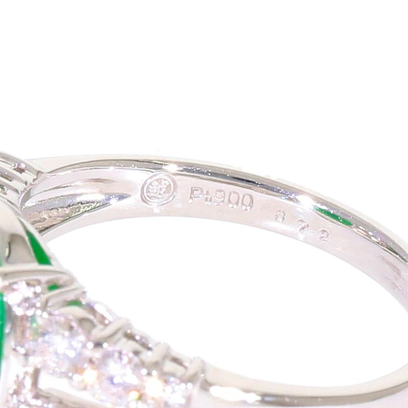 /◎ PT900翡翠ダイヤリング3.72/D0.64ct//Aランク/59