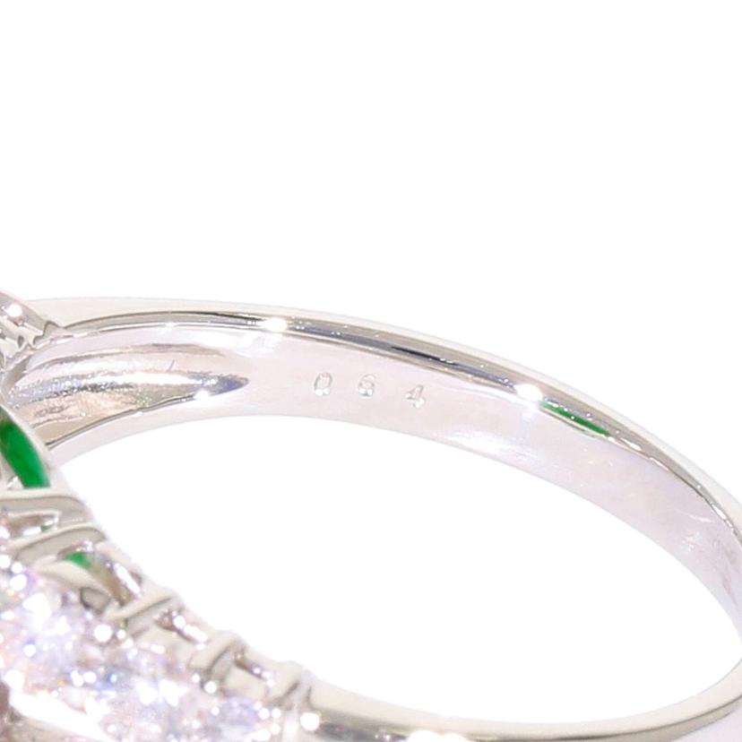 /◎ PT900翡翠ダイヤリング3.72/D0.64ct//Aランク/59