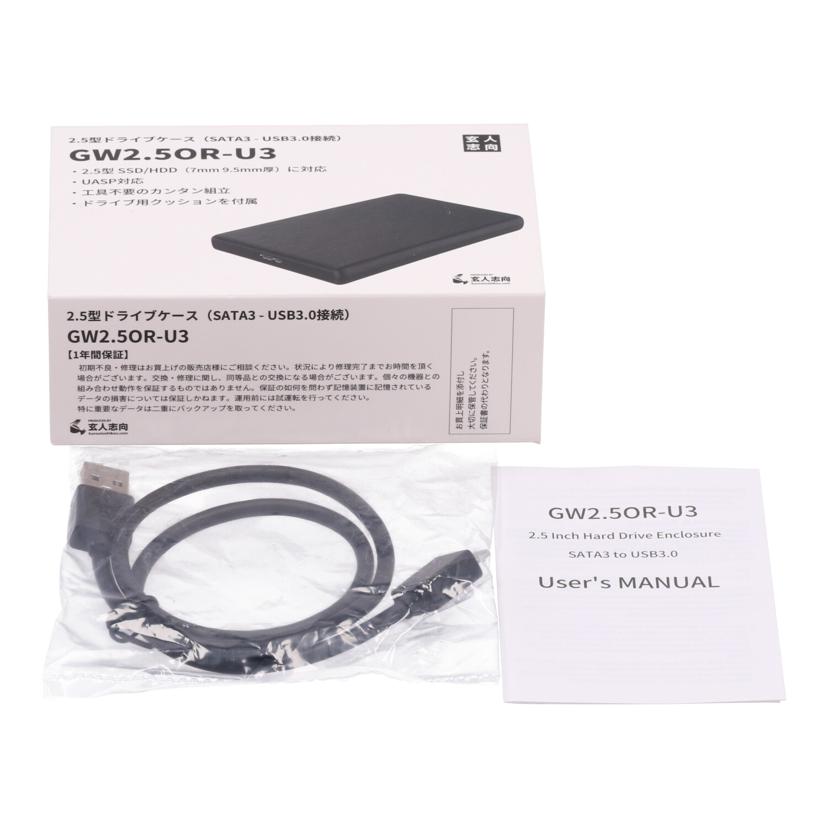 Kuroutoshikou 玄人志向 CFD販売 /2.5型ドライブケース+HDD500GB/GW2.5R-U3//JAN4988755041300/Bランク/62