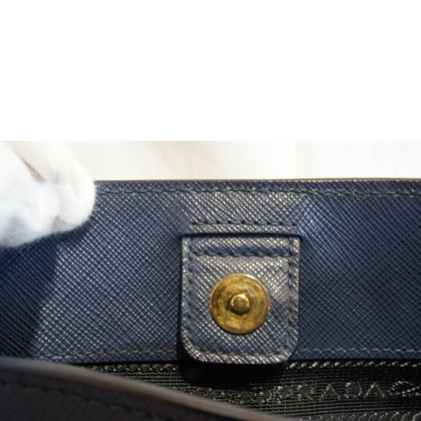 PRADA プラダ/サフィアーノレザートートブルー//173/Aランク/92