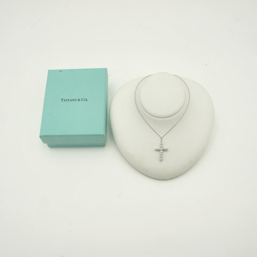TIFFANY&Co ティファニー/PT950 ミディアムクロスダイヤネックレス/3.7//41.5cm/ABランク/75