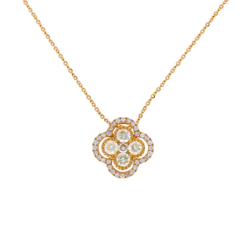 / K18ダイヤネックレス0.90ct//Aランク/75