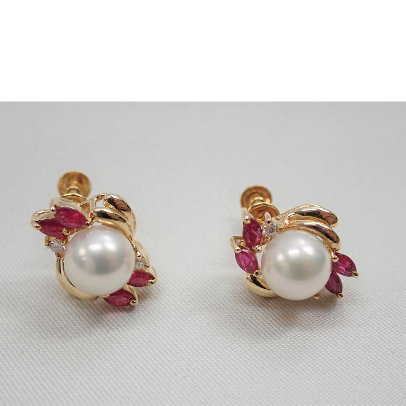 /K18パール/ルビーイヤリング/k18//Aランク/62