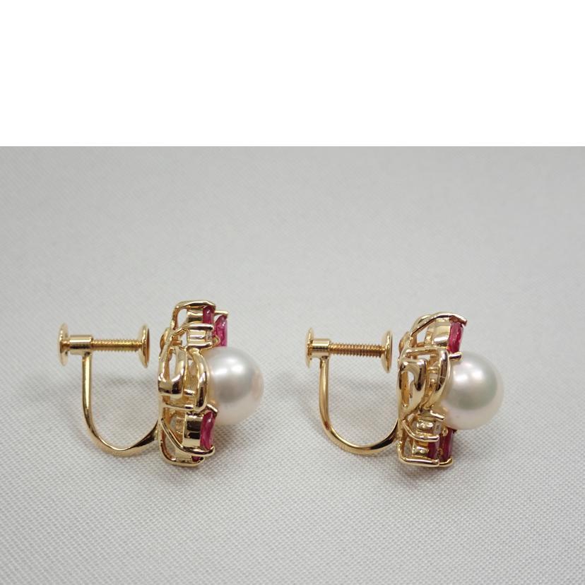 /K18パール/ルビーイヤリング/k18//Aランク/62