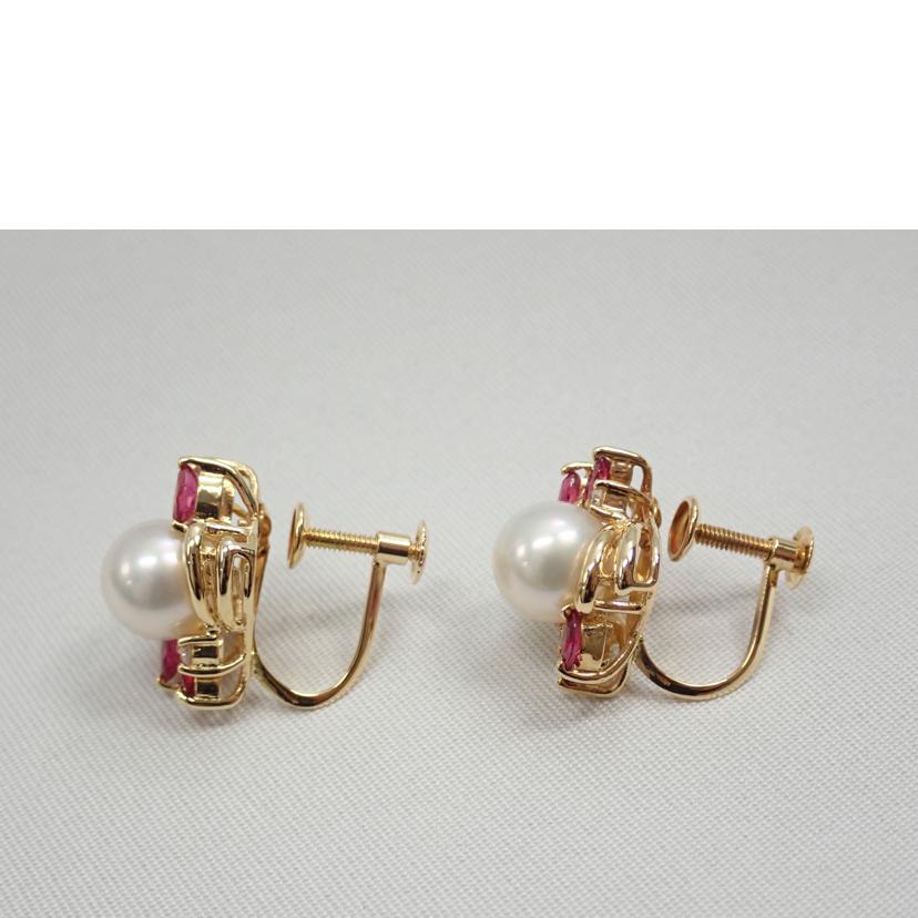 /K18パール/ルビーイヤリング/k18//Aランク/62