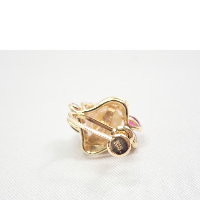 /K18パール/ルビーイヤリング/k18//Aランク/62