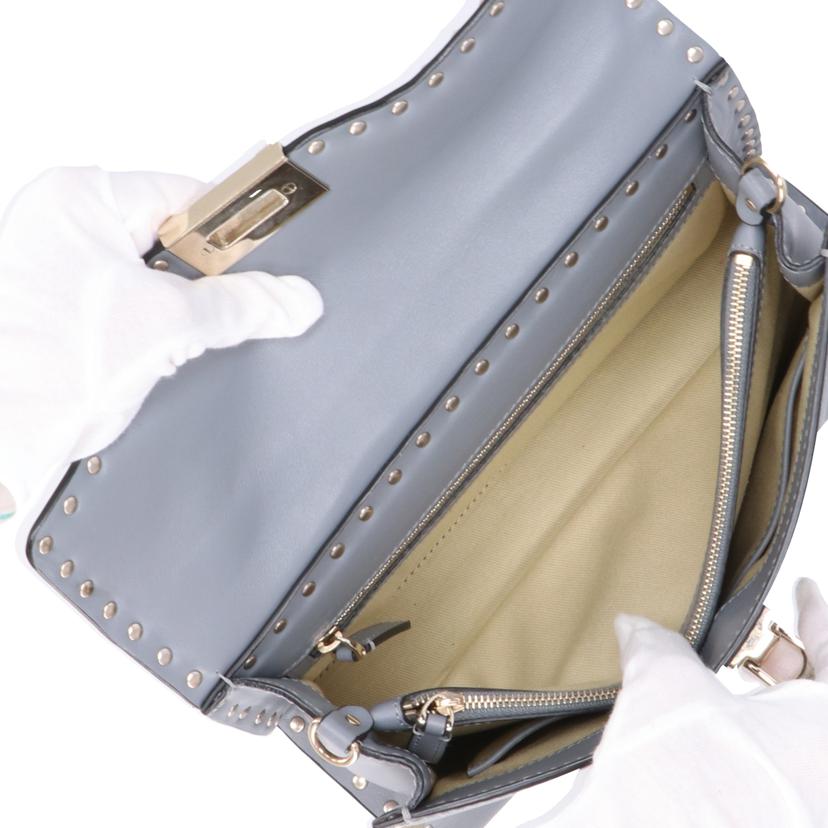 VALENTINO ヴァレンティノ/ロックスタッズトップハンドル2WAYショルダーバッグ/グレー//BL-********/ABランク/18