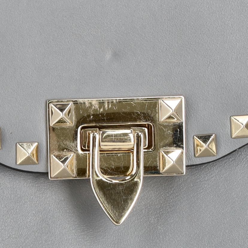 VALENTINO ヴァレンティノ/ロックスタッズトップハンドル2WAYショルダーバッグ/グレー//BL-********/ABランク/18