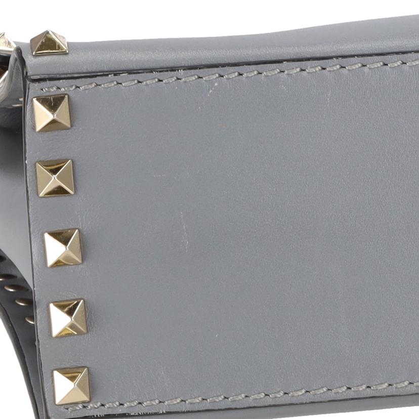 VALENTINO ヴァレンティノ/ロックスタッズトップハンドル2WAYショルダーバッグ/グレー//BL-********/ABランク/18