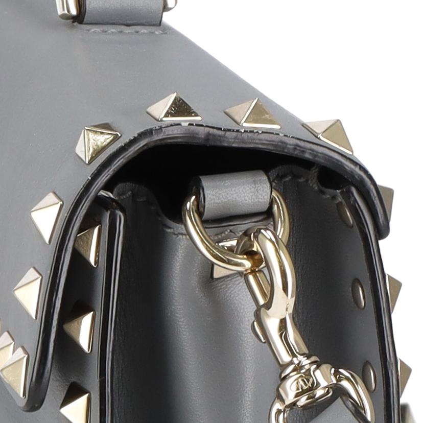VALENTINO ヴァレンティノ/ロックスタッズトップハンドル2WAYショルダーバッグ/グレー//BL-********/ABランク/18