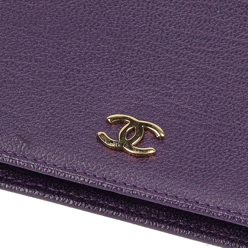 CHANEL シャネル/ココマーク/レザー二つ折り長財布/パープル/A11866//614****/Aランク/18