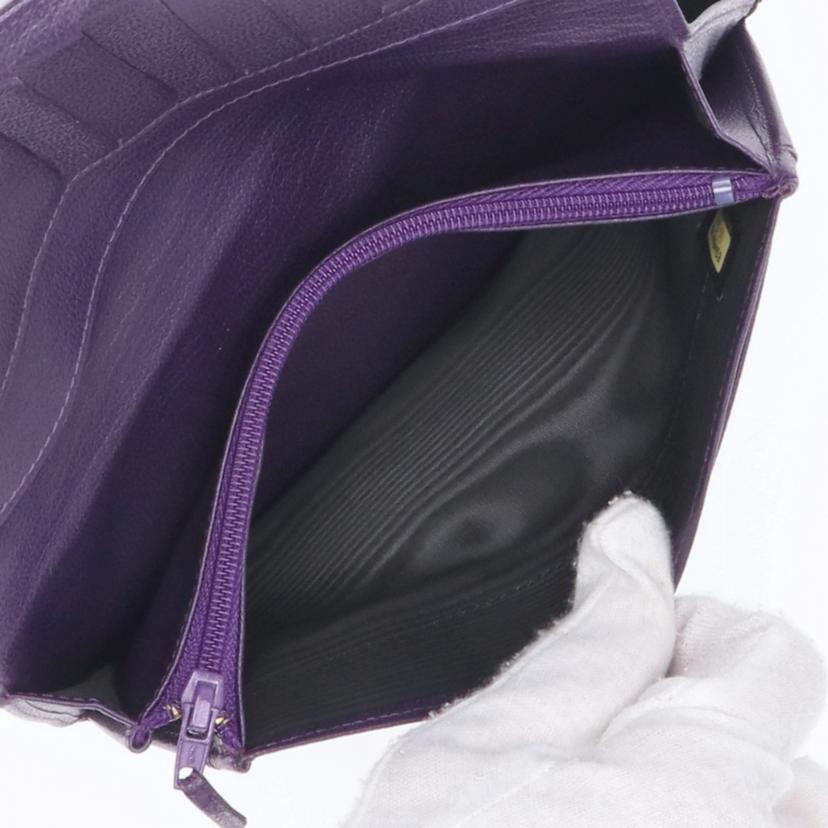 CHANEL シャネル/ココマーク/レザー二つ折り長財布/パープル/A11866//614****/Aランク/18