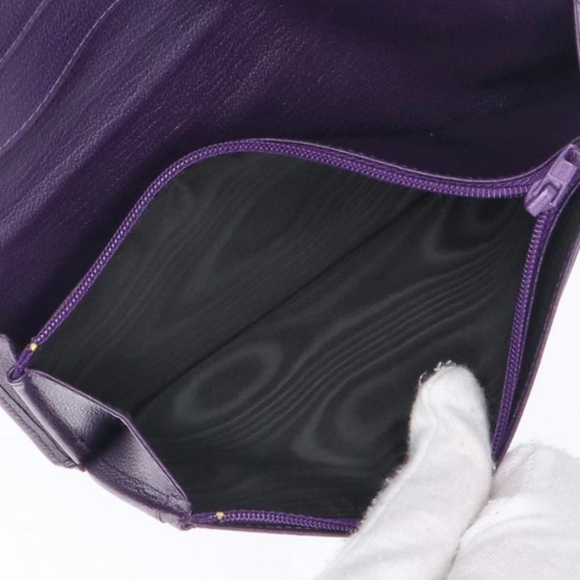 CHANEL シャネル/ココマーク/レザー二つ折り長財布/パープル/A11866//614****/Aランク/18