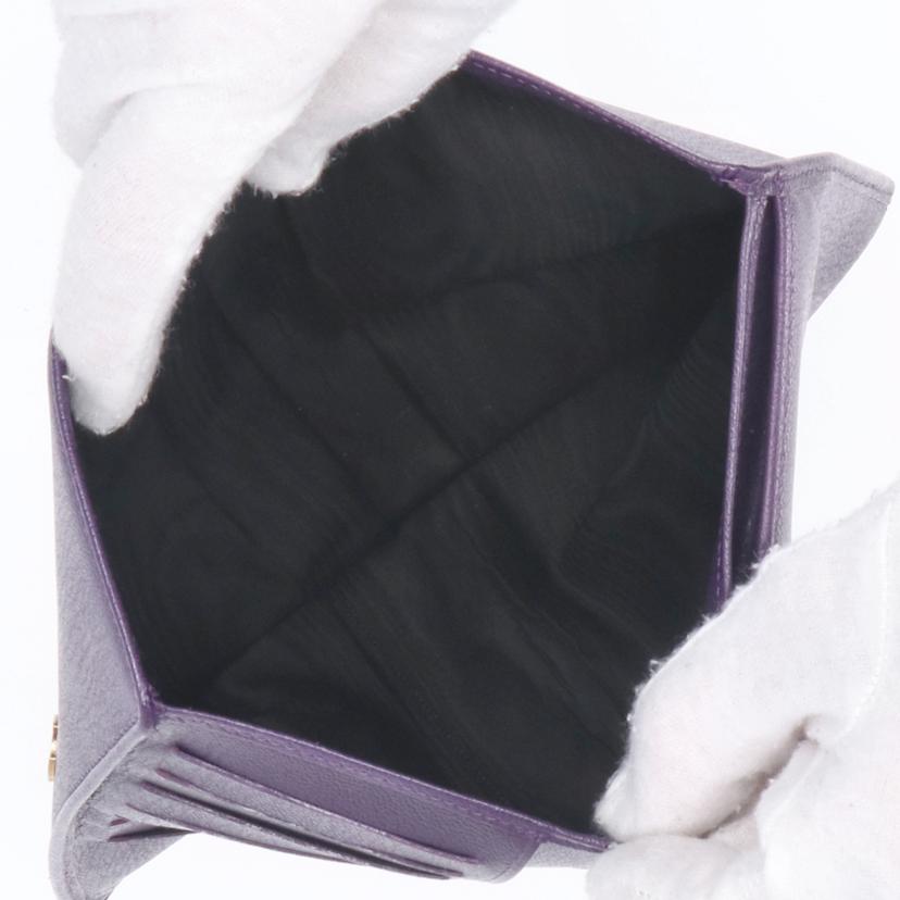 CHANEL シャネル/ココマーク/レザー二つ折り長財布/パープル/A11866//614****/Aランク/18