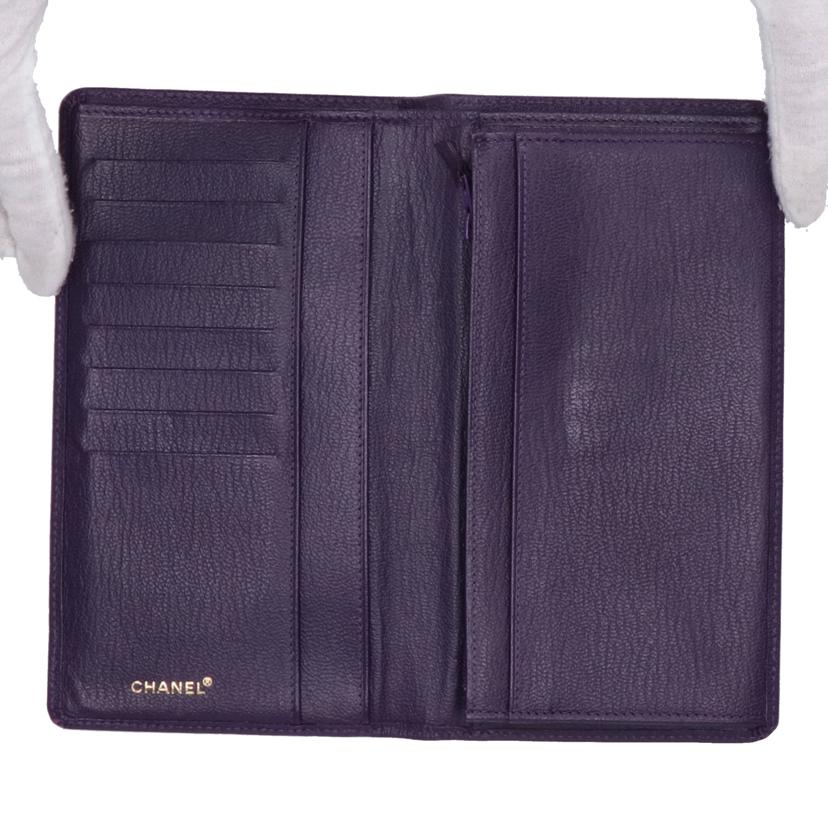 CHANEL シャネル/ココマーク/レザー二つ折り長財布/パープル/A11866//614****/Aランク/18