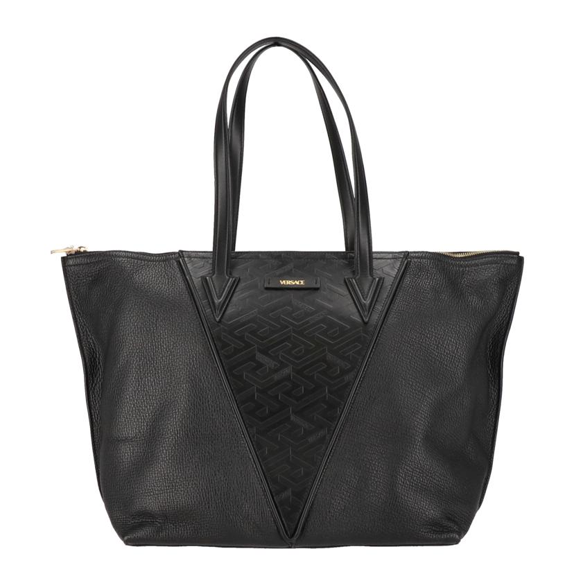 VERSACE ヴェルサーチェ/Vグレカレザートートバッグ/ブラック/1007560//043***********/SAランク/18