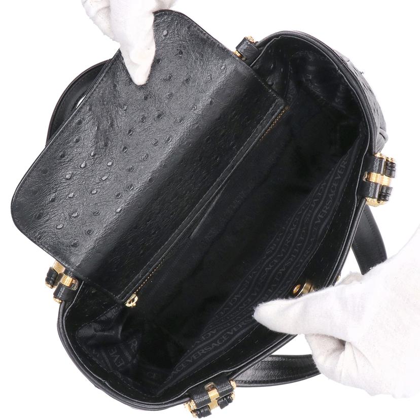 GIANNI VERSACE ジャンニヴェルサーチ/ゴールド金具/ハンドバッグ/ブラック//Aランク/18