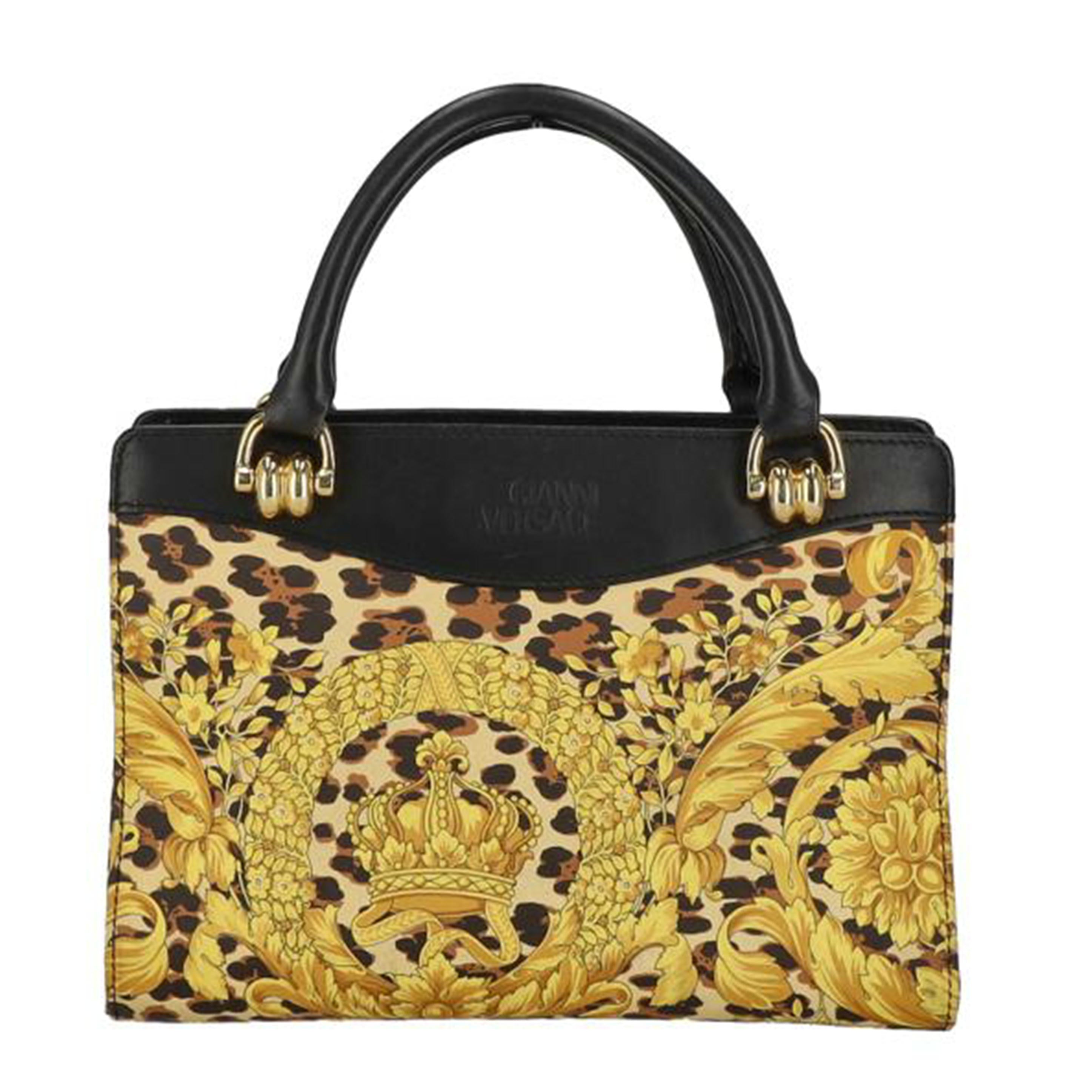 GIANNI VERSACE ジャンニヴェルサーチ/ハンドバッグ/レオパード柄//ABランク/18