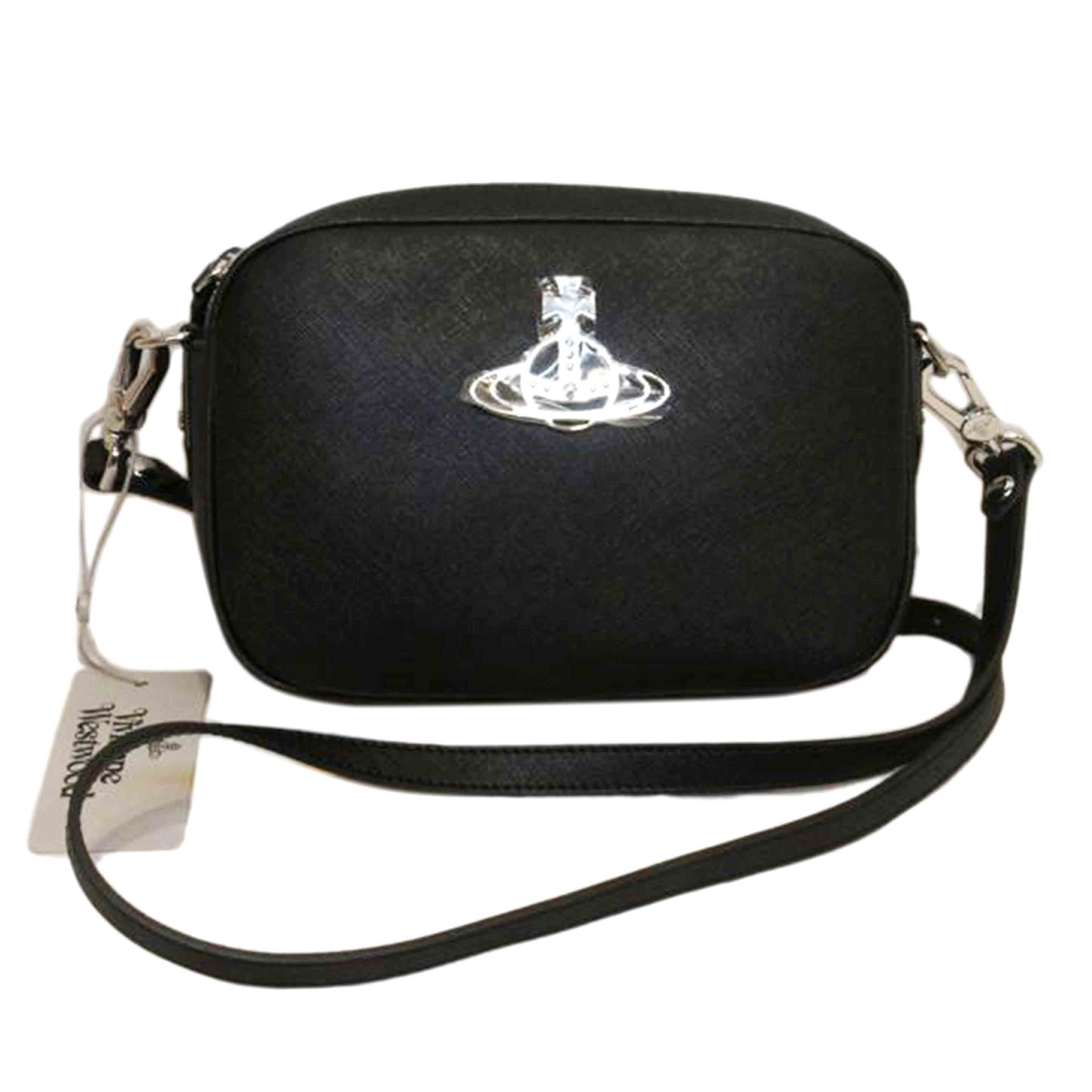 Vivienne Westwood ヴィヴィアンウエストウッド/SVオーブレザーショルダーカメラバッグブラック//SAランク/92